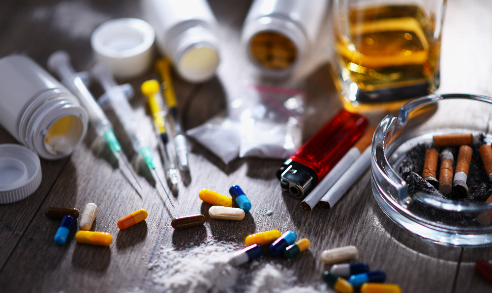 Photo of pills and controlled substances